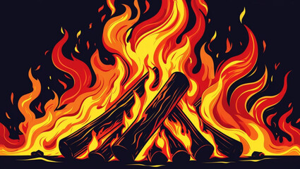 fire in the fireplace