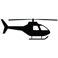 Black helicopter silhouette aviation transport