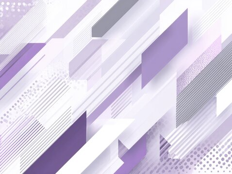 Abstract graphic design with overlapping geometric shapes in soft purple and white tones