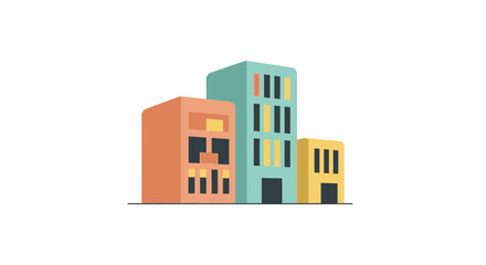 Fototapeta premium Vector Illustration of Minimalist Buildings for Urban Landscape Depiction