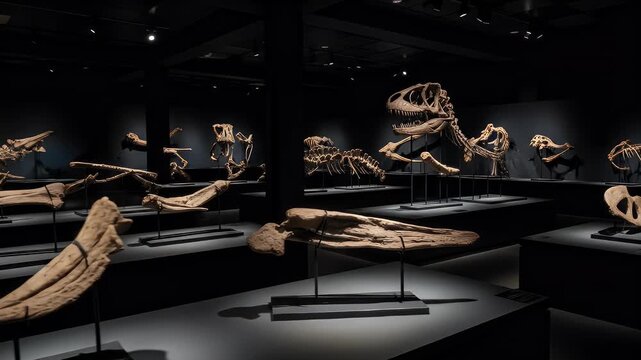 Dinosaur fossils exhibition hall