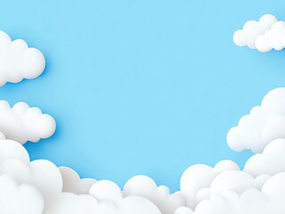 Soft, puffy white clouds against a light blue sky