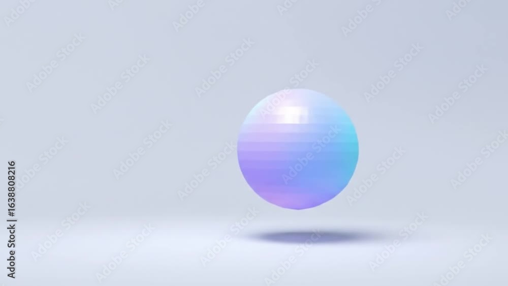 Poster stylized low-poly spheres animated sequence on a white background, 3d rendering