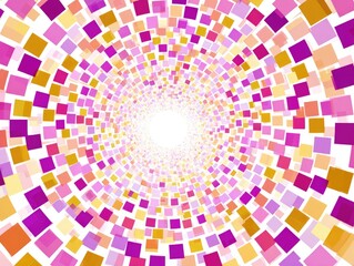Colorful square tunnel spiraling inward to a bright center