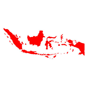 Cartoon Indonesia Map Simple Logo Design Icon Digital