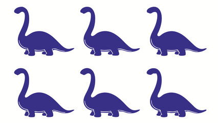 Obraz premium Six blue dinosaurs prehistoric animal