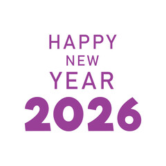 Vibrant 2026 Happy New Year Graphic Design Featuring Bold Typography and Modern Color Palette for Holiday Greetings

