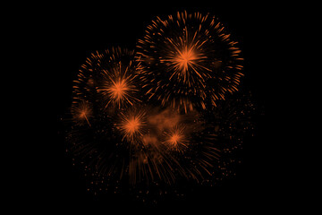 Fototapeta premium Sparkling Fireworks Display on Black Background