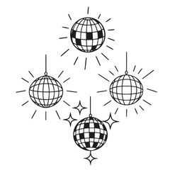 Disco ball vector icons set