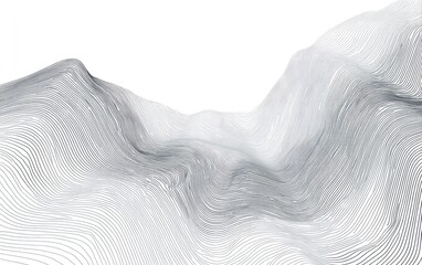 Abstract wavy lines, grey on white