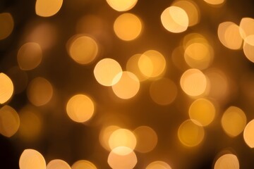 Obraz premium Christmas lights background with golden bokeh glowing bright holiday decoration