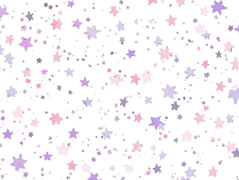 Whimsical star confetti pattern on white