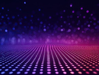 Abstract digital landscape with vibrant bokeh