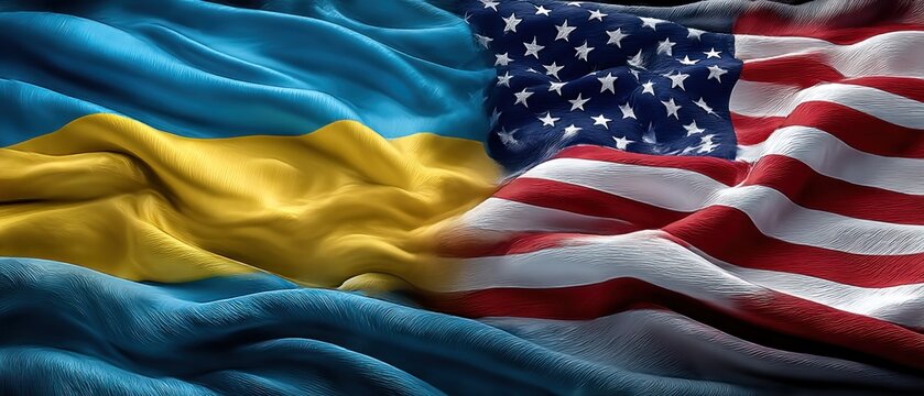 Two national flags draped together