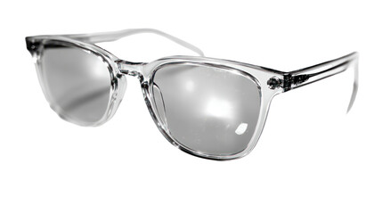 Pair of Stylish Sunglasses with Clear Reflections on Transparent Background