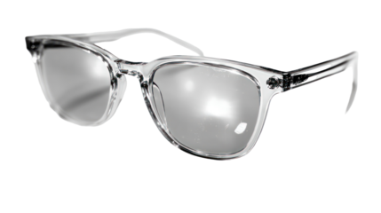 Pair of Stylish Sunglasses with Clear Reflections on Transparent Background