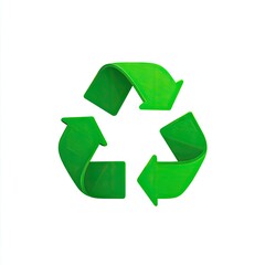 Bright green recycling symbol, three arrows