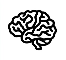 Simple black line drawing of a human brain