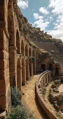 Fototapeta premium Ancient amphitheater, stone pathway