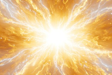 Radiating burst of golden light with luminous streaks