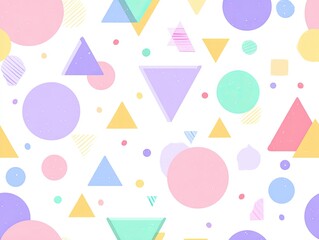 Pastel geometric shapes pattern on white background