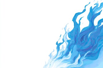 Fototapeta premium Abstract blue flames on white background