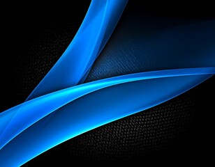 Abstract blue waves on black background (1)