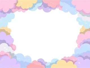 Pastel-colored clouds frame a white space (2)