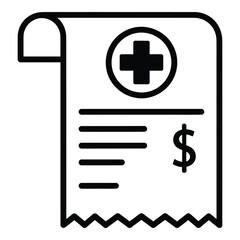 Fototapeta premium Medical bill icon symbolizing healthcare costs financial burden and medical expenses in a minimalist design for digital use