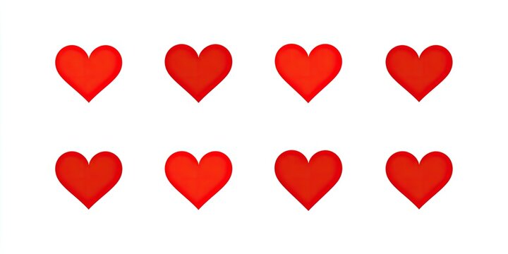 Nine red heart shapes arranged in a grid - Powered by Adobe