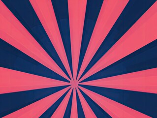 Abstract radial pattern, alternating crimson and navy stripes