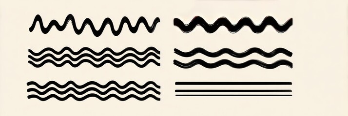 Six variations of wavy lines