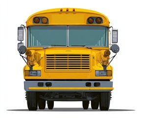 Fototapeta premium Yellow school bus front view