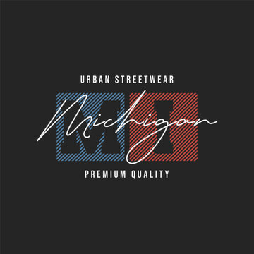 Michigan streetwear graphic t shirt