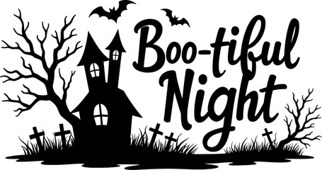Naklejka premium Boo-tiful Halloween Decorative Lettering