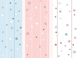 Pastel pattern stripes with stars and circles