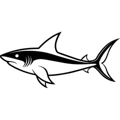 Obraz premium Shark Logo Icon Modern Black Vector for Esports, Branding, and Ocean Themes