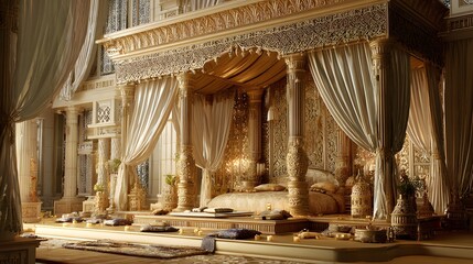 Naklejka premium 69. Curtain design inspired by traditional Indian wedding mandaps