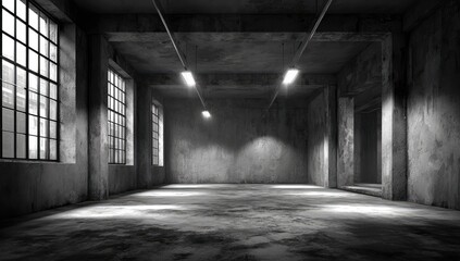 Industrial interior, dark & gritty