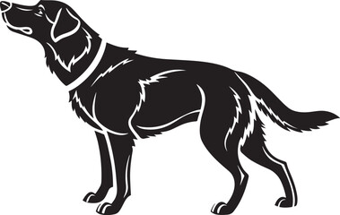 Black Silhouette of a Labrador Retriever Standing animal