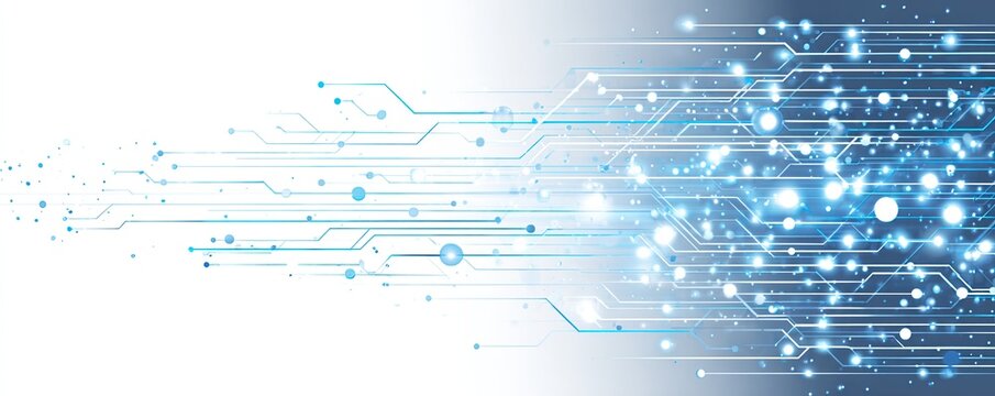 Abstract circuit board design with light trails - Powered by Adobe