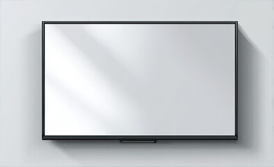 Empty black rectangular display on light gray background.  Shadows suggest light source