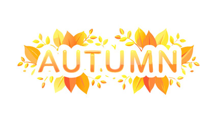 Obraz premium Autumn season foliage design with yellow and orange leaves vector background illustration for fall season 100