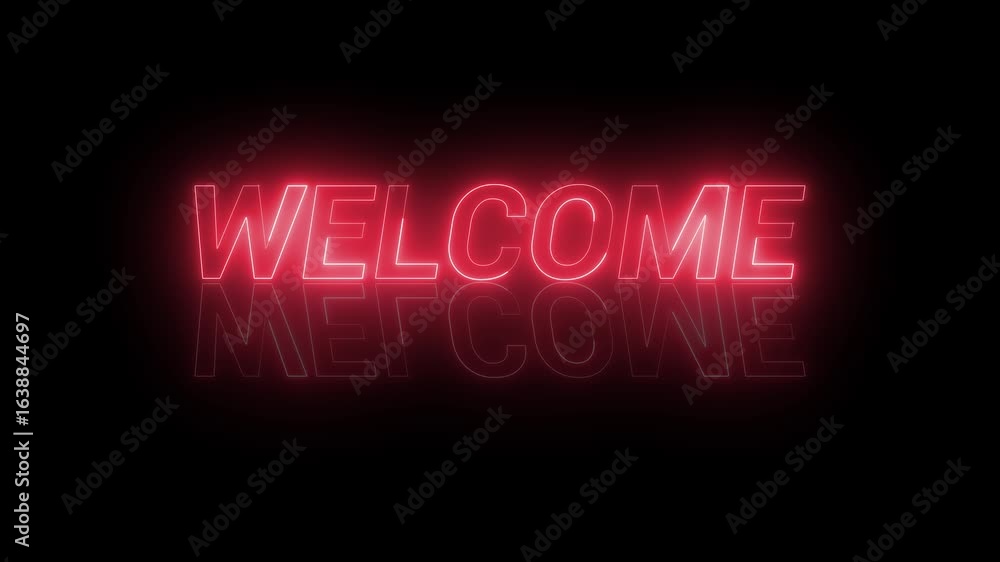 Poster welcome text animation with shadow. cool welcome text animation perfect for an opening something or 