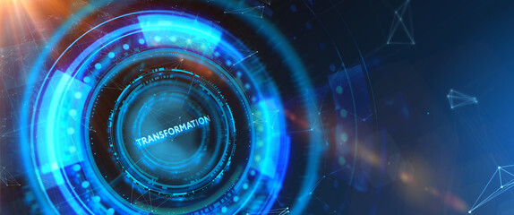 Business Transformation. Future and Innovation Internet and network concept. 3d illustration