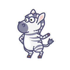 cute funny zebra vector illustration