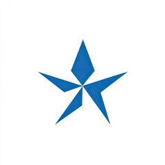 Obraz premium Solid blue star, five-pointed, stylized design