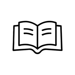 Illustration of an open book with blank pages outline