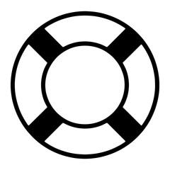 Naklejka premium Black and white life preserver ring buoy safety equipment
