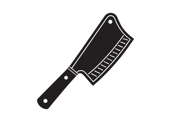 Meat Cleaver Vector Illustration of Butcher Knife Isolated on White Background.